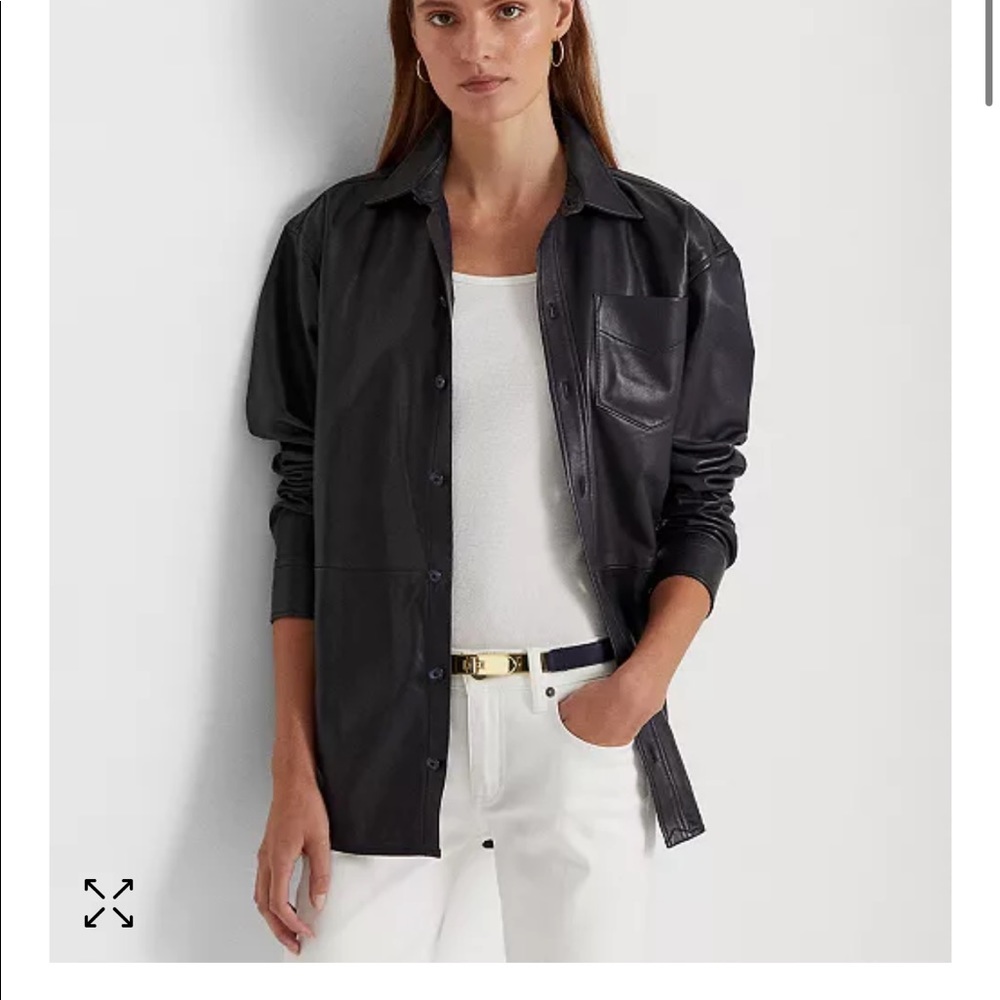 Lauren Ralph Lauren 💯 % leather shirt, XS